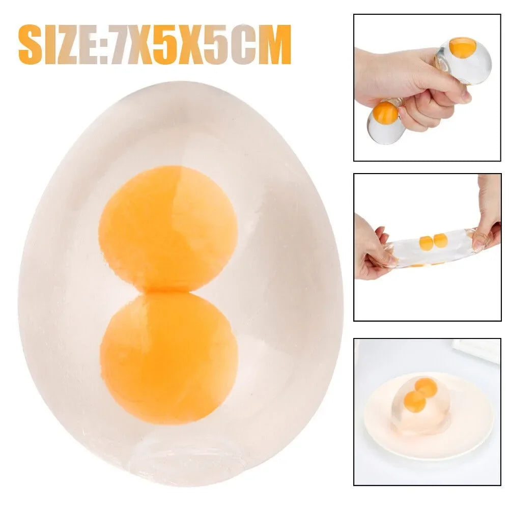 Funky Egg Splat Ball Squishy Toys Stress Relief Eggs Yolk Balls Squishies Fun Toy for Children Anxiety Reducer Relief for Adults