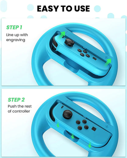 Switch Steering Wheel Racing Wheel Accessories Compatible with Nintendo Switch OLED Joy Con Controller Red and Blue