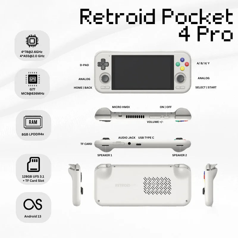 Retroid Pocket 4 Pro Android Handheld Retro Gaming Console with Games Setup Option | Game Cove PH