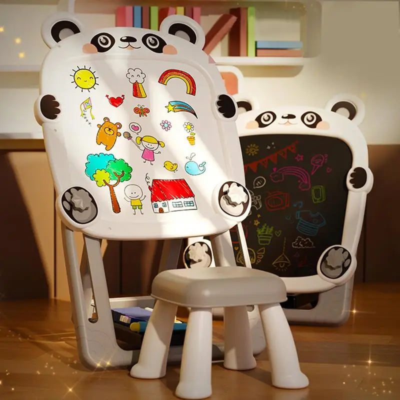 Art Easel For Kids Double-Sided Standing Art Easel For Kids Foldable Bracket Magnetic Chalk Board And White Board Easel For Kids