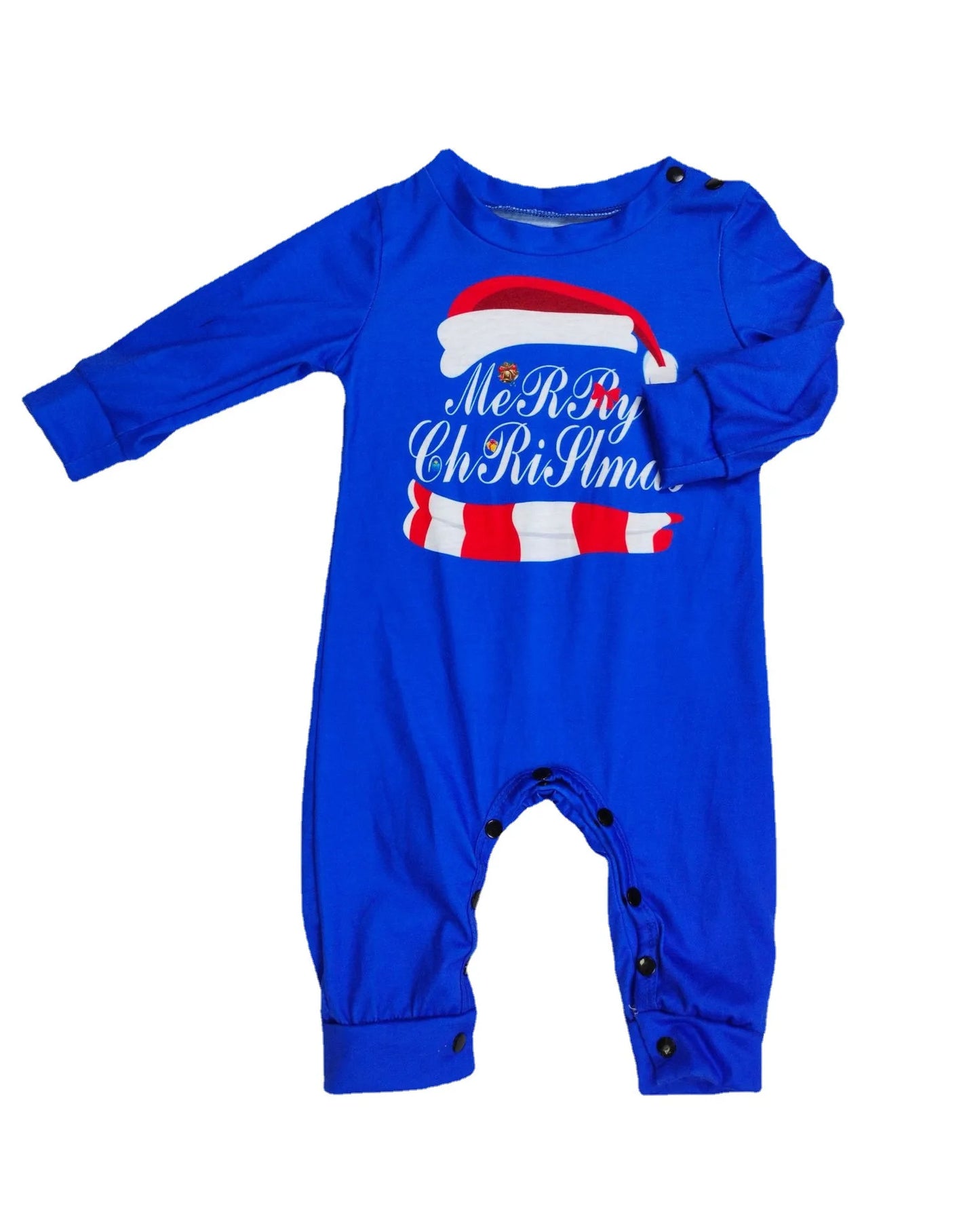 Xmas Clothing Pajamas Family Matching Set 2022 New Christmas Hat Letter Print Adult Kids Set Baby Jumpsuit + Dog Family Wear