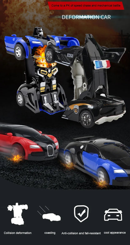 Transformation Mini 2 In 1 Car Robot Toy Anime Action Collision Transforming Model Deformation Vehicles Toy Gift for Children