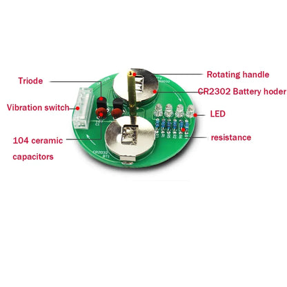 1-10pcs Diy Electronic Kit LED Gyro DIY Welding Rotating Lantern Inline Components Electronic Sodering Project(without Battery)