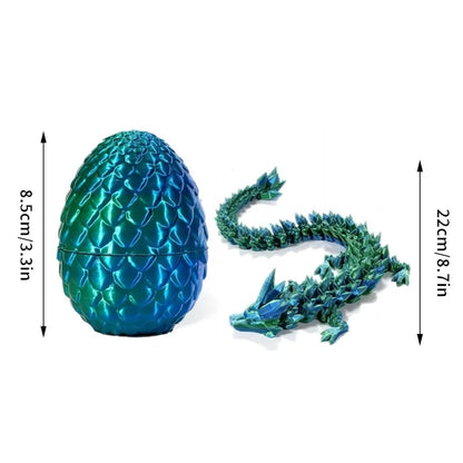 1/2PCS 3D Printed Dragon Egg with Dragon Modle Movable Rotatable Ornament Kid Toy