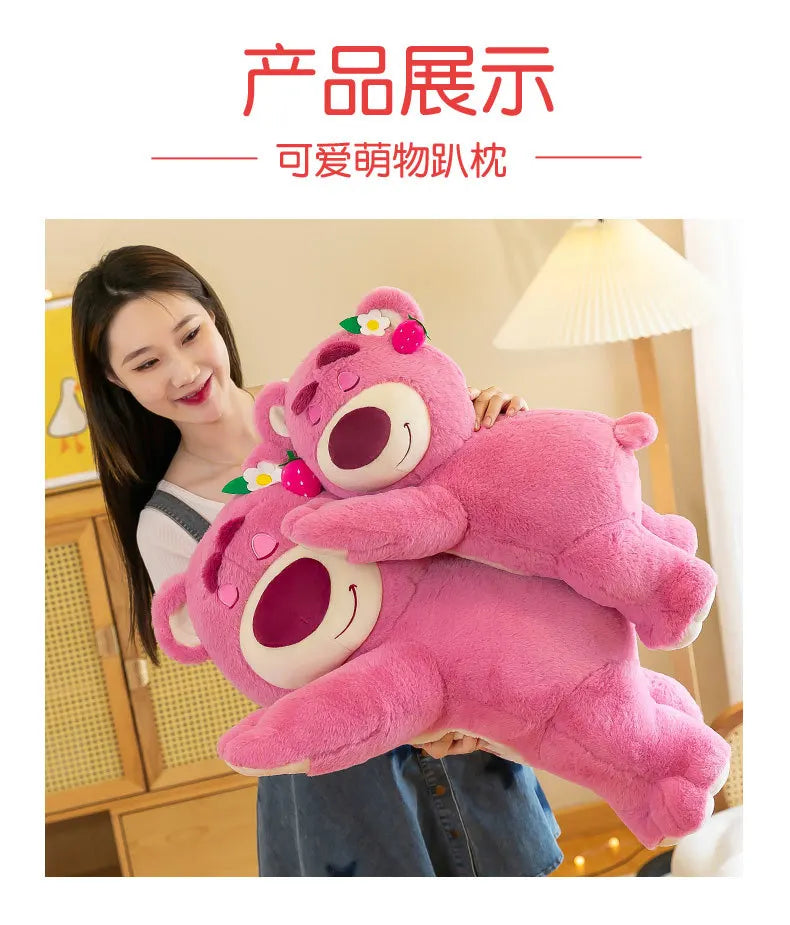 40cm Disney Toy Cute Plush Toys Pillow Cartoon Strawberry Bear Plush Doll Girls Kawaii Anime Bear Stuffed Doll Kids Gifts