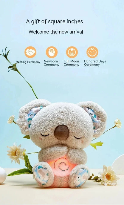 Baby Breath Baby Bear Soothes Otter Plush Toy Doll Toy Child Soothing Music Sleep Companion Sound And Light Doll Toy Gifts