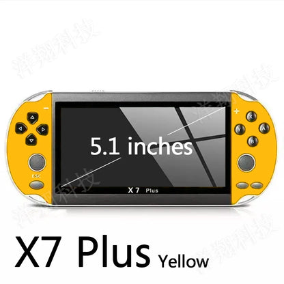 X7 Plus Handheld Game Console 5.1 Inch HD Screen Portable Audio Video Player Classic Play Built-in 10000+ Free Retro Games