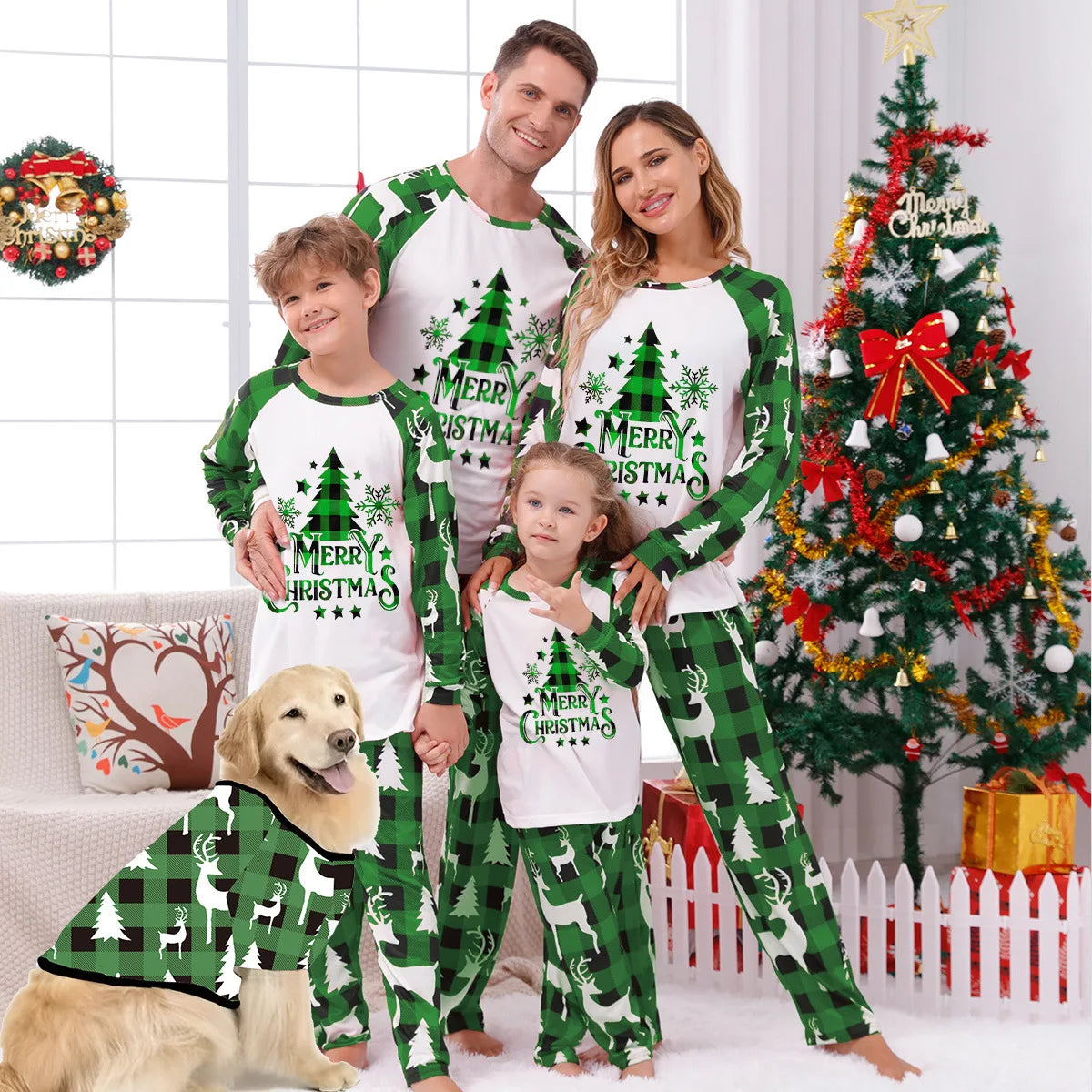 Christmas Family Matching Outfits Mom Dad Kids 2 Pieces Pajamas Set Baby Rompers Casual Loose Sleepwear Xmas Family Look Pyjamas