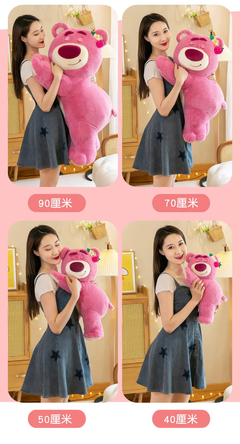 40cm Disney Toy Cute Plush Toys Pillow Cartoon Strawberry Bear Plush Doll Girls Kawaii Anime Bear Stuffed Doll Kids Gifts