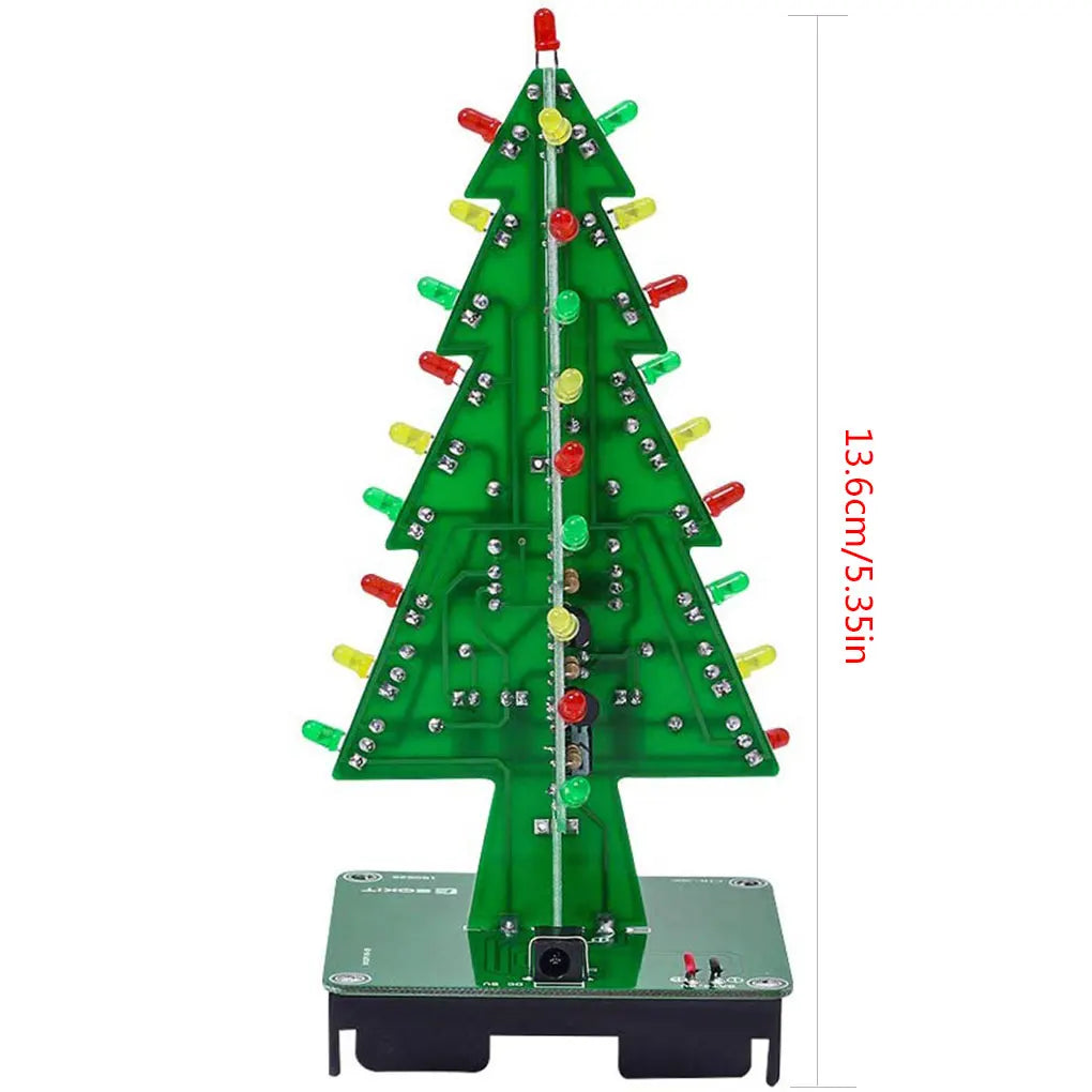 3D xmas Tree Soldering Practice Electronic Science Assembly Kit 3 Color/7 Color NoFlashing LED PCB DIY Electronics Kits