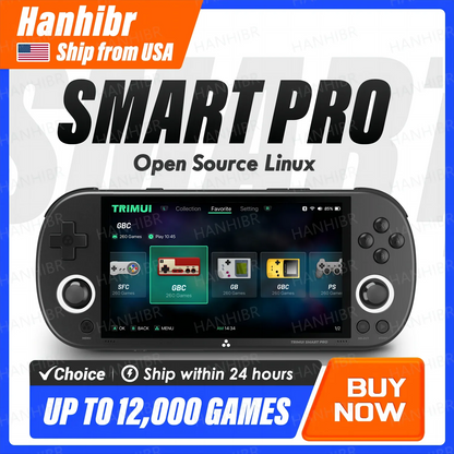 Trimui Smart Pro Handheld Game Console 4.96''IPS Screen Linux System Joystick RGB Lighting Smartpro Retro Video Game Player Gift