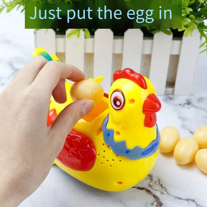 Novelty Chicken Laying Eggs Toy Music Animal The Magic Chicken with 3 Eggs Realistic Sound Singing Laying Eggs Puzzle Toys