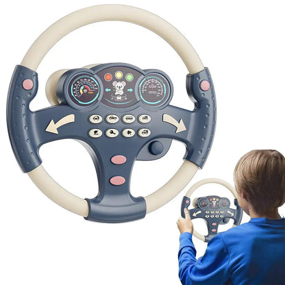 Electric Steering Wheel Children's Simulation Driving Steering Toy Pretend Play Driver Early Education Puzzle Toys for Boys Girl