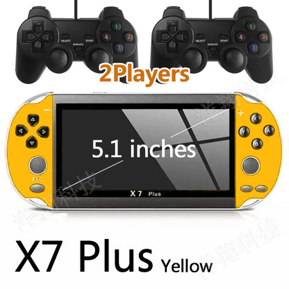 X7 Plus Handheld Game Console 5.1 Inch HD Screen Portable Audio Video Player Classic Play Built-in 10000+ Free Retro Games