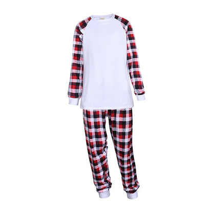 Christmas Family Pajama Set Sublimation Blank Children's Sleepwear Polyester Parent-child Matching Clothes Homewear Couples