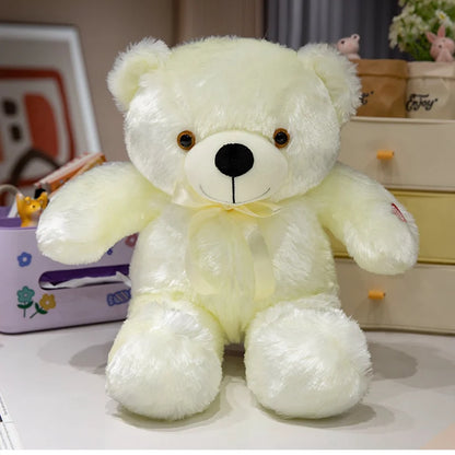 30cm Luminous Creative Light Up LED Bear Stuffed Animal Plush Toy Colorful Glowing Bear Christmas Gift for Kid