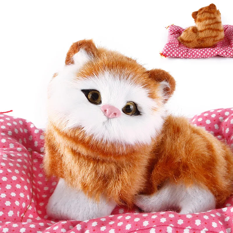 Stuffed Toys Lovely Simulation Animal Doll Plush Sleeping Cats Toy with Sound Kids Toy Decorations Birthday Gift For Children