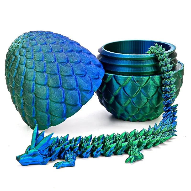 1/2PCS 3D Printed Dragon Egg with Dragon Modle Movable Rotatable Ornament Kid Toy