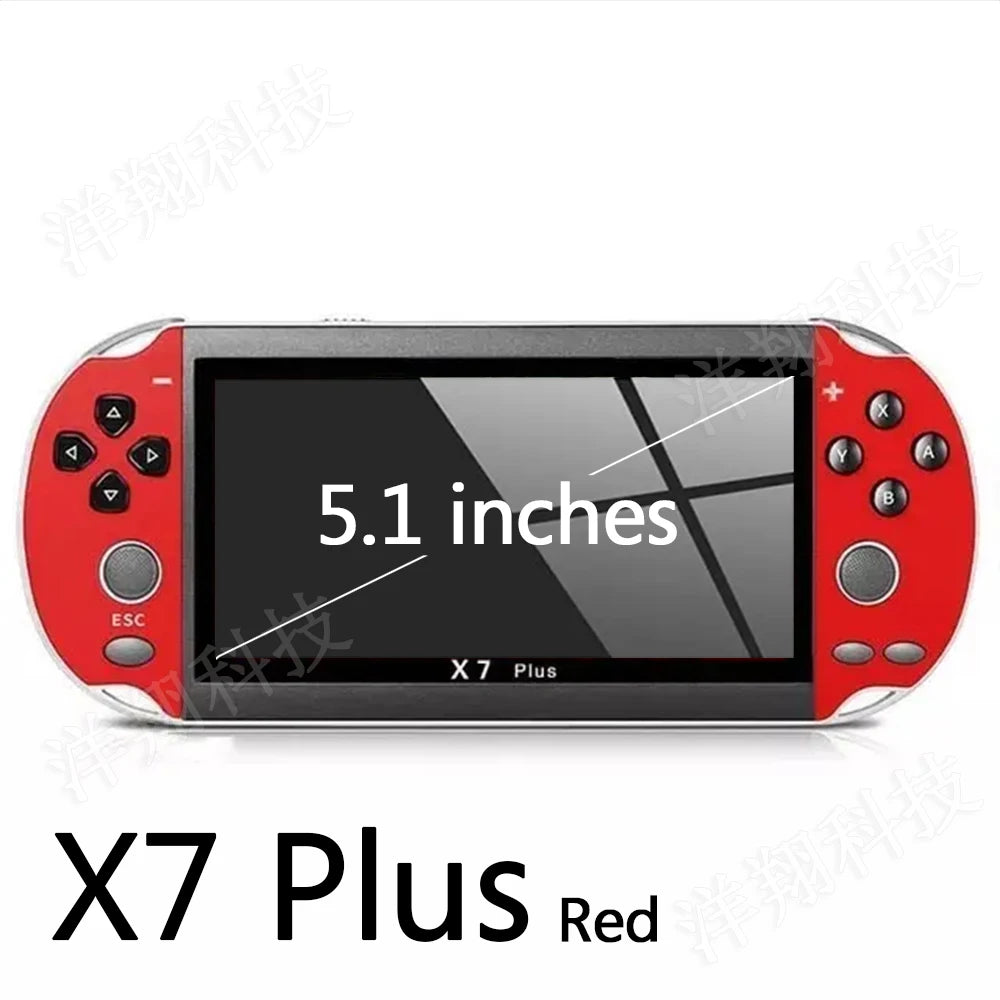 X7 Plus Handheld Game Console 5.1 Inch HD Screen Portable Audio Video Player Classic Play Built-in 10000+ Free Retro Games