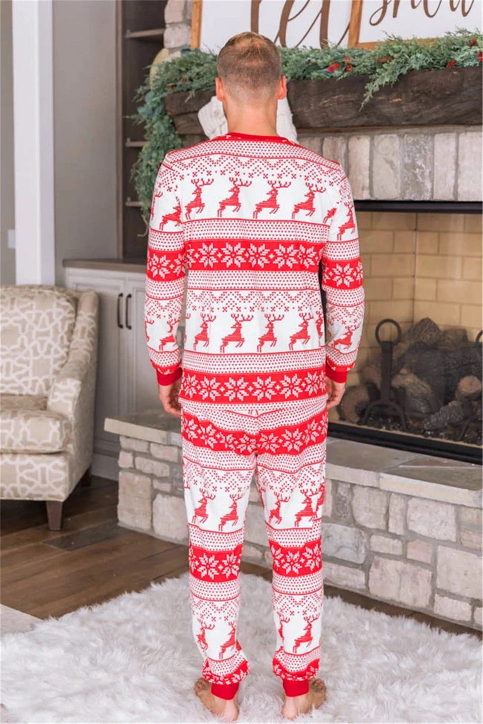 Family Matching Pajamas Christmas Sleepwear New Year Baby Red Jumpsuit Family Look Winter Mother Daughter Father Son Outfits