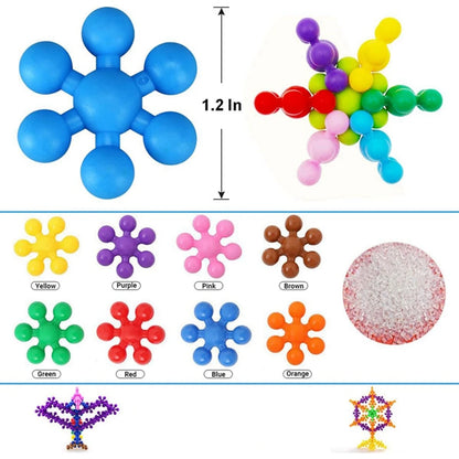 50/100PCS Snowflake Interlocking Building Block Toy Creative Stress Relief Fidget Toys Party Favors with Storage Box