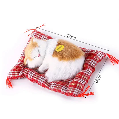 Stuffed Toys Lovely Simulation Animal Doll Plush Sleeping Cats Toy with Sound Kids Toy Decorations Birthday Gift For Children