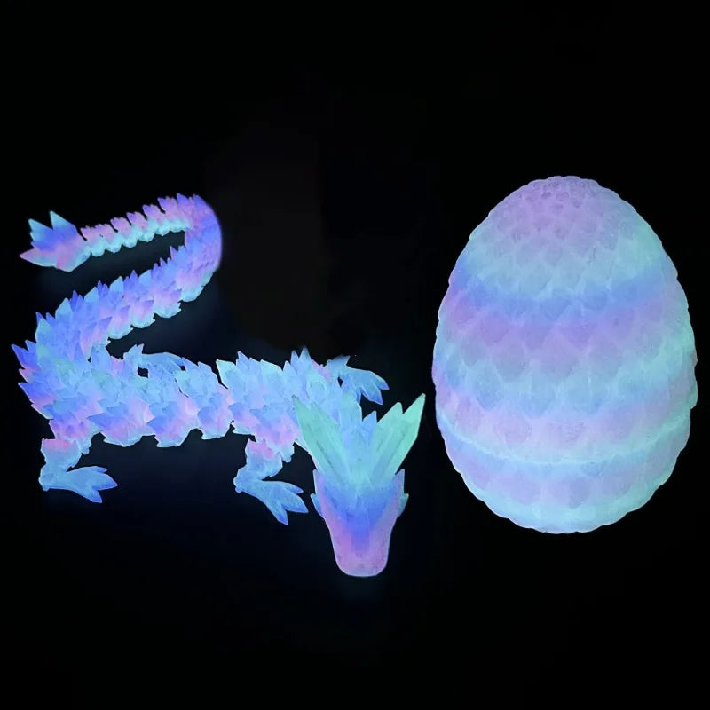 1/2PCS 3D Printed Dragon Egg with Dragon Modle Movable Rotatable Ornament Kid Toy