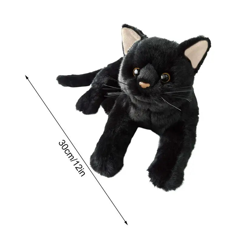 Aline Black Cat Plush Toy Stuffed Animal Black Kitten Doll Pillow Boys Girls Soft Toys Children Birthday Gifts Popular Toys 2023