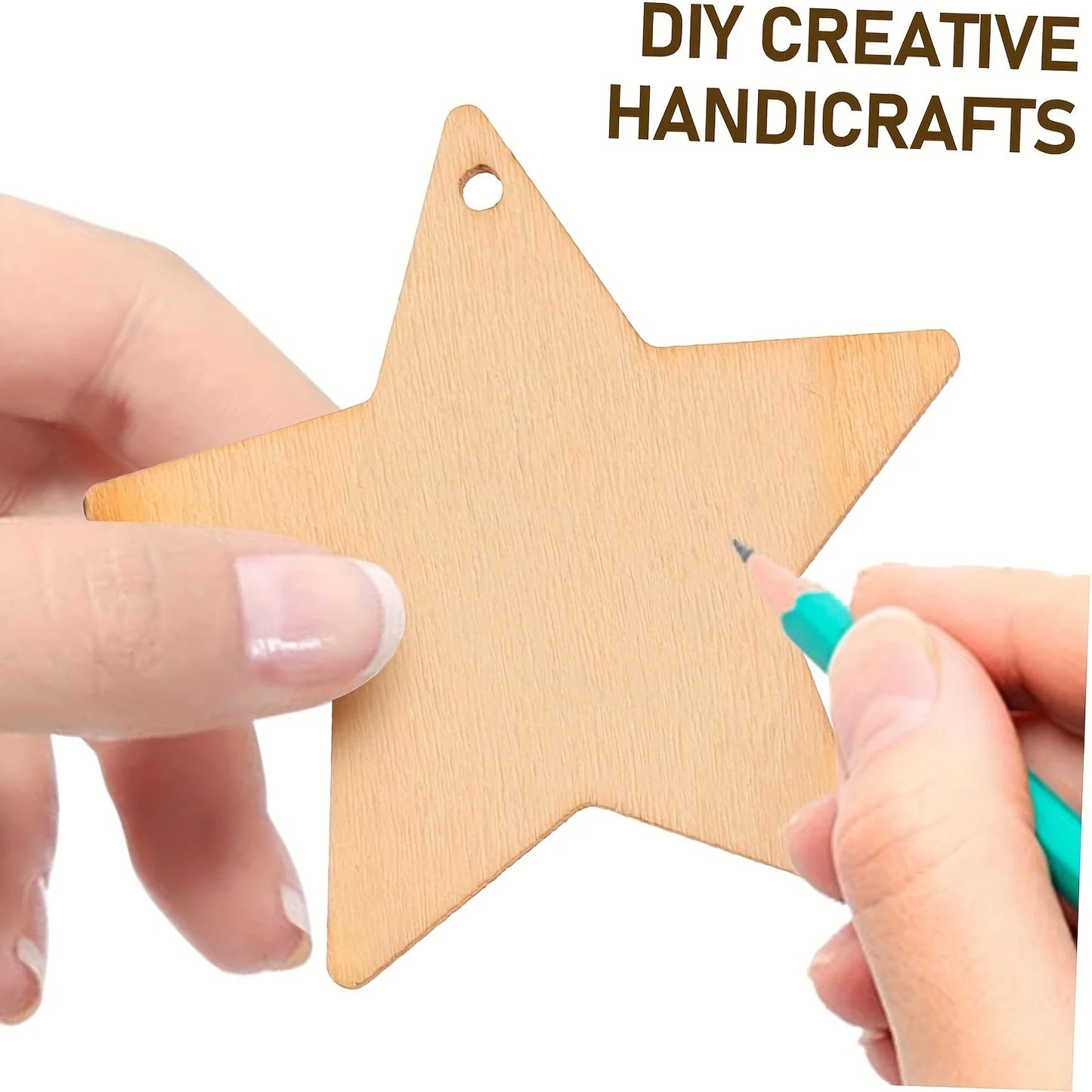 40 Pieces 3.15"/8cm Natural Star Wood Slices, DIY Ornaments Unfinished Wooden  Star for Party Decoration, Home Decoration