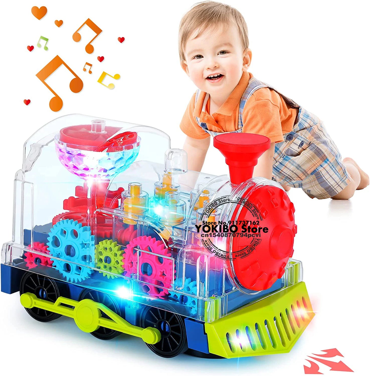 Electric Train Toy for Kids Toddlers Crawling Train with Light  Sound Music Early Educational Toys Train Toys for Kids Baby Toys