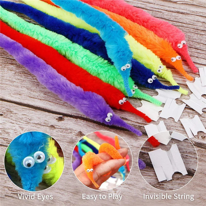 5/10/15Pcs Novelty Funny Props Caterpillars Seahorse Elf Magic Worm Twisty Christmas Halloween Wizard Weird Tricks Toy Kid Gifts