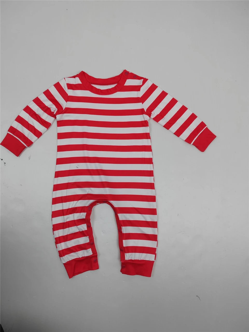 Christmas Father Son Mom Daughter Matching Pajamas Set Santa Claus Red Striped Long Sleeve Sleepwear Baby Jumpsuit Family Look