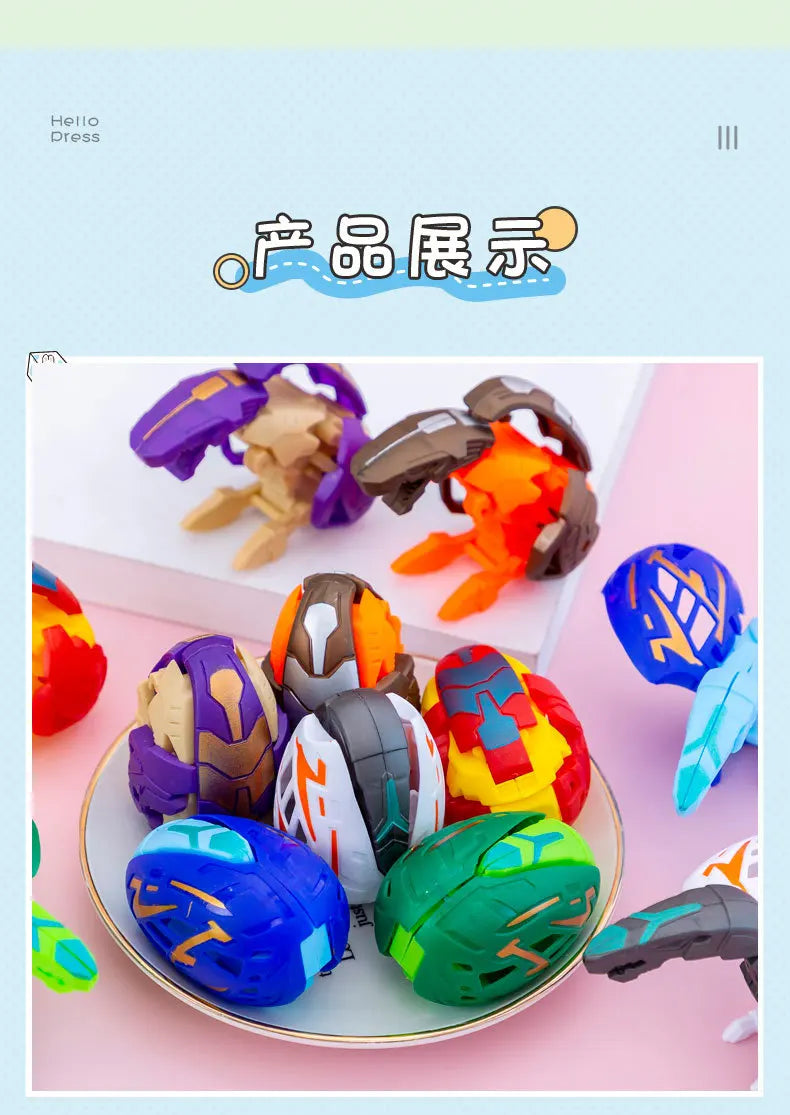 Children Deformed Dinosaur Egg Toy Kid Simulation Dinosaur Deformation Egg Boy Mini Deformed Twisted Egg Kindergarten Small Gift