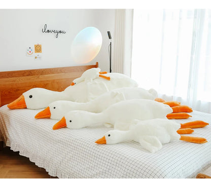 90-190cm Lovely Big White Goose Throw Pillow Plush Toy Big Goose Doll Sleep on Bed Birthday Gift Girl Envio Gratis Stuffed Toys