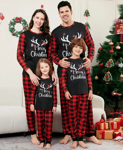 Xmas Family Matching Pajamas Set New Arrivals 2025 Deer Merry Christmas Print Adult Kids Pjs Top Pants Baby Jumpsuit Dog Clothes