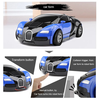 Transformation Mini 2 In 1 Car Robot Toy Anime Action Collision Transforming Model Deformation Vehicles Toy Gift for Children