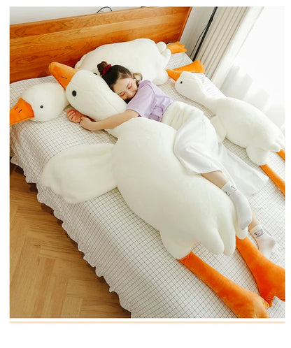 90-190cm Lovely Big White Goose Throw Pillow Plush Toy Big Goose Doll Sleep on Bed Birthday Gift Girl Envio Gratis Stuffed Toys