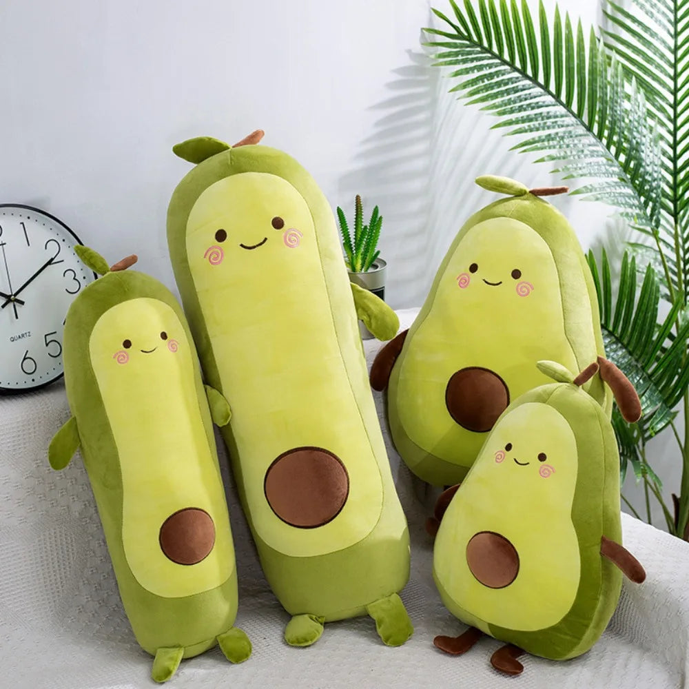 Kawaii Stuffed Fruit Avocado Doll Green Giant Avocado Plush Toy Soft Doll Big Sleeping Pillow Birthday Cute Gift for Girl