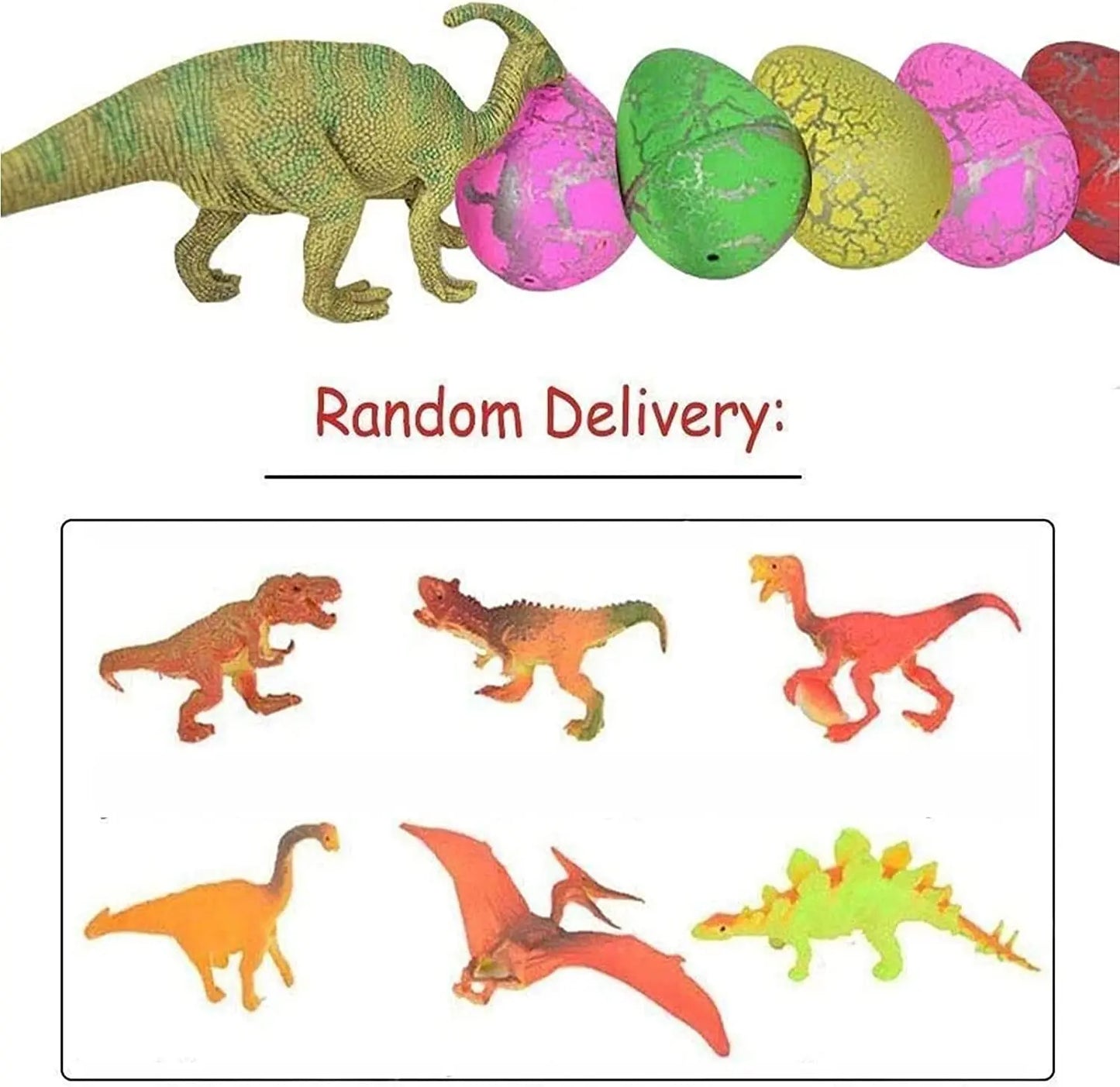 12PCS Dinosaur Eggs Grow in Water Easter Basket Stuffers Hatch Egg Crack Science Kits Novelty Toy Easter Gifts (Color Random)