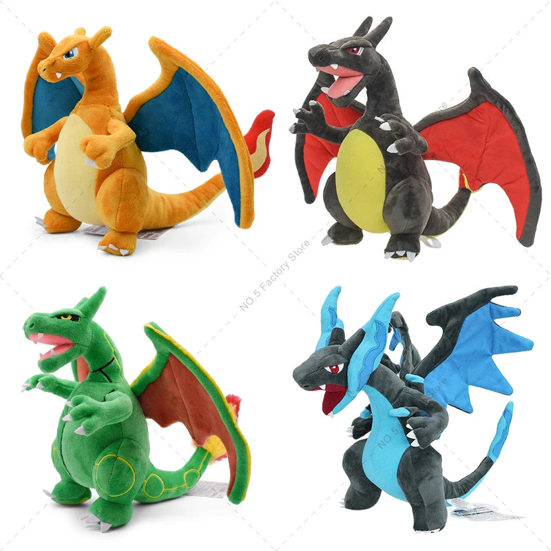 Mega Charizard X Y Plush Toys Charizard Evolution Doll Soft Stuffed Toys Animals Peluche Halloween Gifts for Children 8-10 Inch