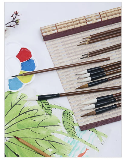 Chinese Painting Brush Beginner Calligraphy Drawing Bamboo Pen Curtain Felt Rice Paper Set Landscape Drawing Writing Art Supply