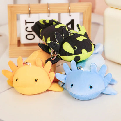 23-80cm Kawaii Colorful Newt Plush Toy Stuffed Cute Axolotl Salamander Fuzzy Plush Fish Appeasing Long Pillow Cushion Kids Gift