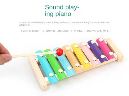 Wooden 8 Tones Multicolor Xylophone Wood Musical Instrument Toys For Baby Kids Wood Musical Instrument Toys Accessories