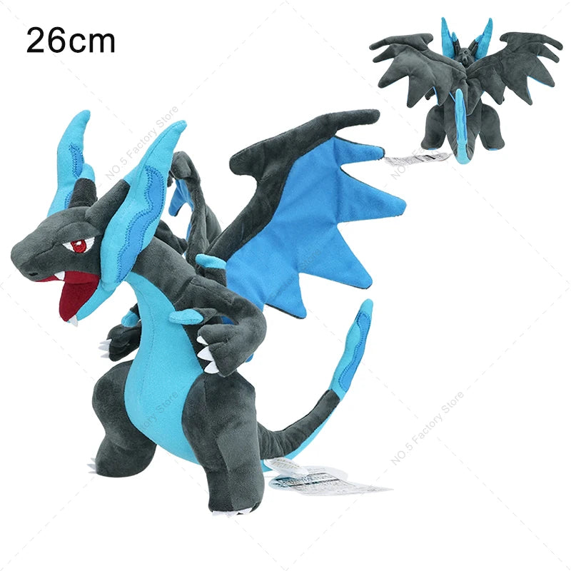 Mega Charizard X Y Plush Toys Charizard Evolution Doll Soft Stuffed Toys Animals Peluche Halloween Gifts for Children 8-10 Inch