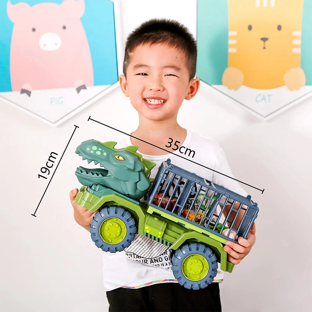 Boys Car Toys Dinosaur Truck Transport Carrier Vehicle Dino Animal Model Tyrannosaurus Rex Truck Game Children Birthday Gifts