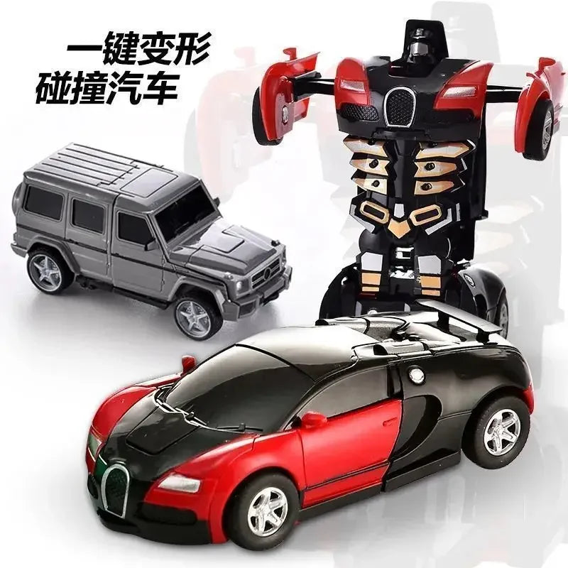 Shape-shifting toy car inertial impact one-button shape-shifting boy puzzle collision shape-shifting Autobot robot