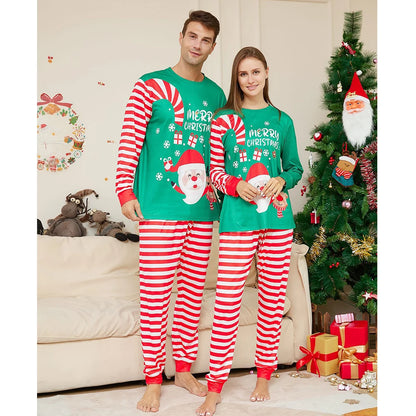 Christmas Father Son Mom Daughter Matching Pajamas Set Santa Claus Red Striped Long Sleeve Sleepwear Baby Jumpsuit Family Look