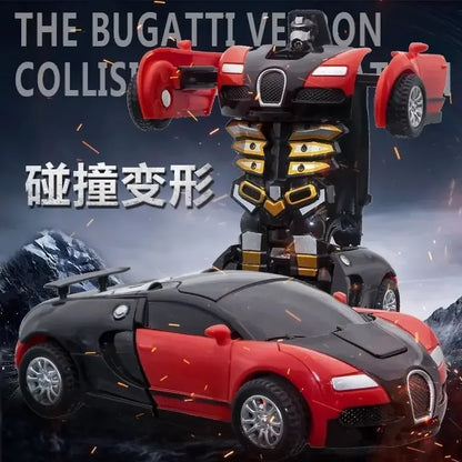 Shape-shifting toy car inertial impact one-button shape-shifting boy puzzle collision shape-shifting Autobot robot