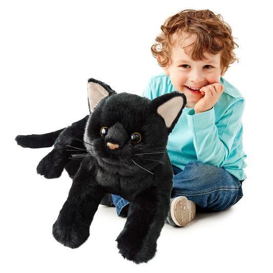 Aline Black Cat Plush Toy Stuffed Animal Black Kitten Doll Pillow Boys Girls Soft Toys Children Birthday Gifts Popular Toys 2023