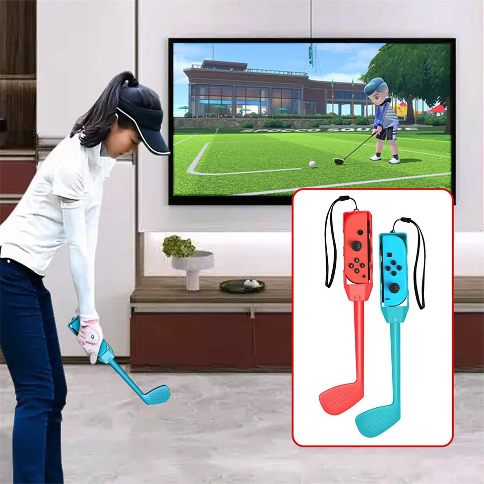 10 in 1 Switch Sports Accessories Bundle for Nintendo Switch Oled Game Sports Accessories Kit with Golf Clubs Golf Clubs